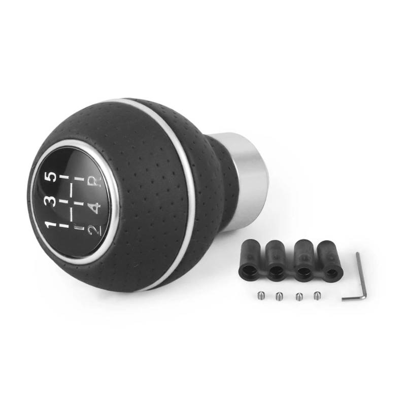 Schaltknauf, SchaltknüPpel 5 Gang Schaltknauf Kopf Stick Aluminium Auto Universal Schwarz Silber Rot Blau (Silver) von AYXAMO