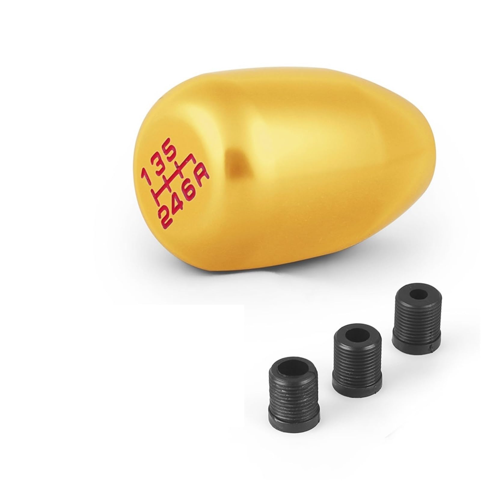 Schaltknauf, SchaltknüPpel Racing Universal 6-Gang-Auto-Schaltknauf manuell automatisch for 8 mm, 10 mm, 12 mm Schalthebel(Gold) von AYXAMO