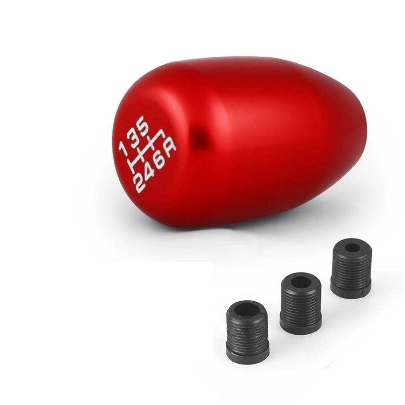 Schaltknauf, SchaltknüPpel Racing Universal 6-Gang-Auto-Schaltknauf manuell automatisch for 8 mm, 10 mm, 12 mm Schalthebel(Red) von AYXAMO