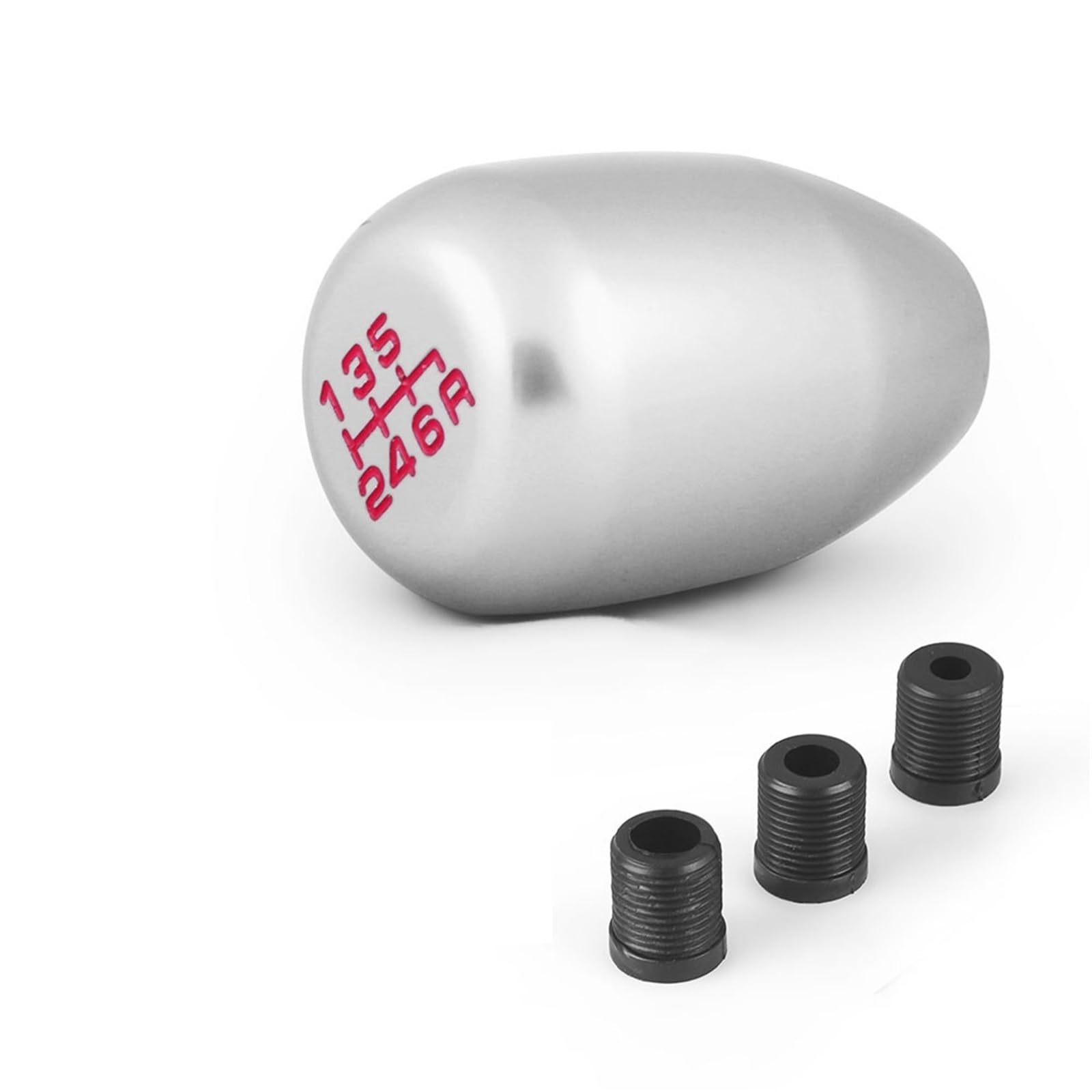 Schaltknauf, SchaltknüPpel Racing Universal 6-Gang-Auto-Schaltknauf manuell automatisch for 8 mm, 10 mm, 12 mm Schalthebel(Silver) von AYXAMO