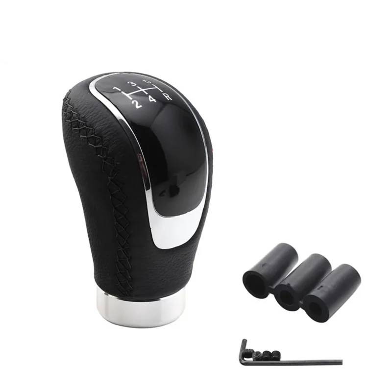 Schaltknauf, SchaltknüPpel Universal 5/6 Gang Schaltknauf Shifter Hebel Griff Stick PU Leder Auto Zubehör for Alle Manuellen Auto(Speed 5 Black) von AYXAMO