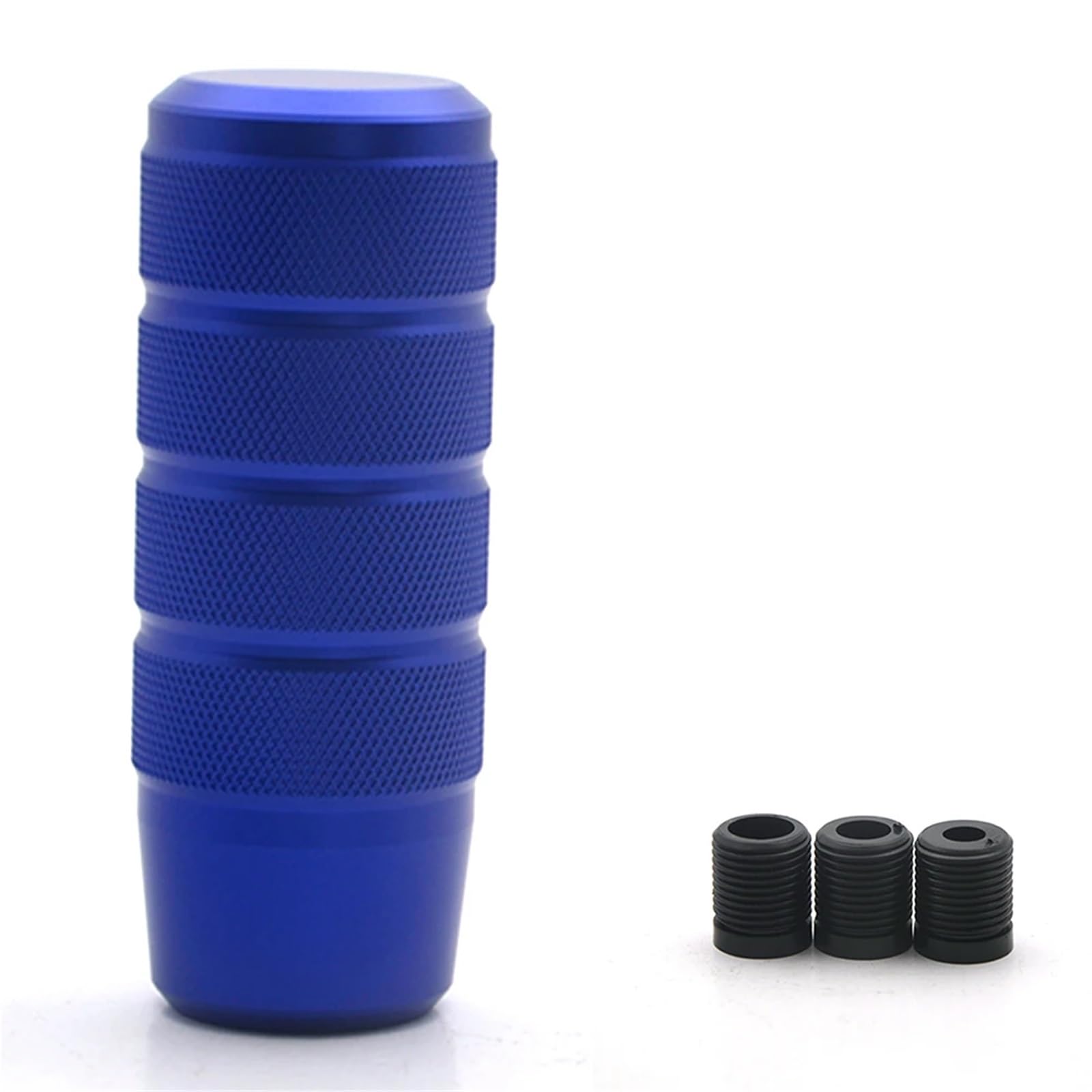 Schaltknauf, SchaltknüPpel Universeller, Rutschfester 95-mm-Schaltknauf for manuelles Getriebe, gerändelter Schaltknauf aus Aluminium(Blue) von AYXAMO