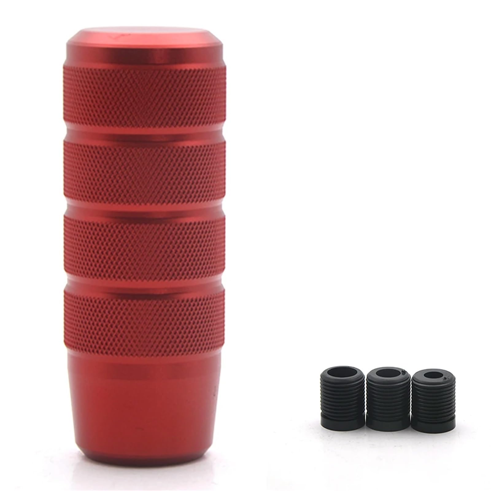 Schaltknauf, SchaltknüPpel Universeller, Rutschfester 95-mm-Schaltknauf for manuelles Getriebe, gerändelter Schaltknauf aus Aluminium(Red) von AYXAMO