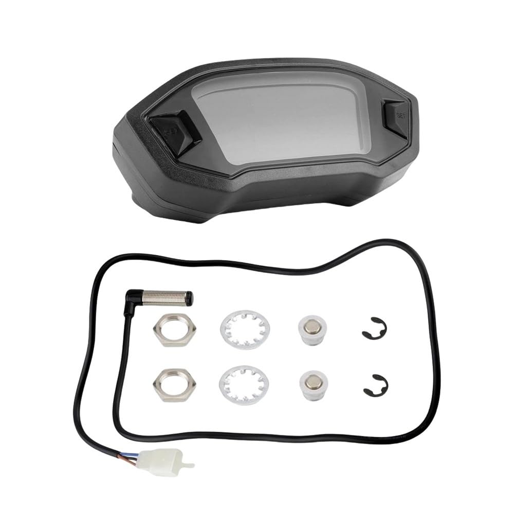 AZSUL Drehzahlmesser 1,2,4 Zylinder Universal Tacho Motorrad Digital Kilometerzähler Kraftstoff Meter Display Dashboard Tachometer Für 1-6Gear von AZSUL