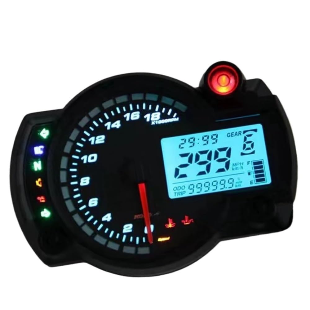 AZSUL Drehzahlmesser Digitales Motorrad Universal Zubehör Tachometer Kilometerzähler 1800RPM Tachometer Armaturenbrett Montage AZSUL Drehzahlmesser Digitales Motorrad Universal Zubehör Tachometer Kilometerzähler 1800RPM Tachometer Armaturenbrett Montage von AZSUL
