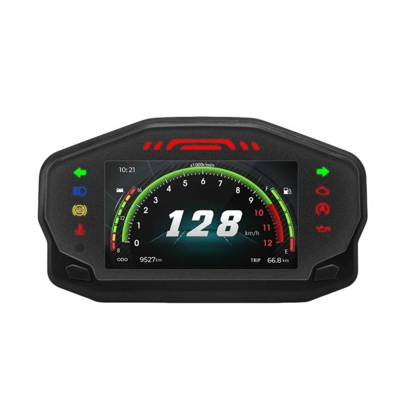 AZSUL Drehzahlmesser Für 1,2,4 Zylinder 12V Motorrad Universal RPM Tacho Digital Dash Mit Uhr Öl Gauge Halterung von AZSUL