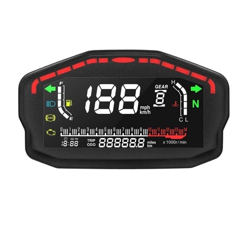 AZSUL Drehzahlmesser Für CG125 Für CG150 Für 12V Motorrad Digital Tacho Instrument Panel Halterung Kilometerzähler Tachometer Mit Geschwindigkeit & Laufleistung von AZSUL