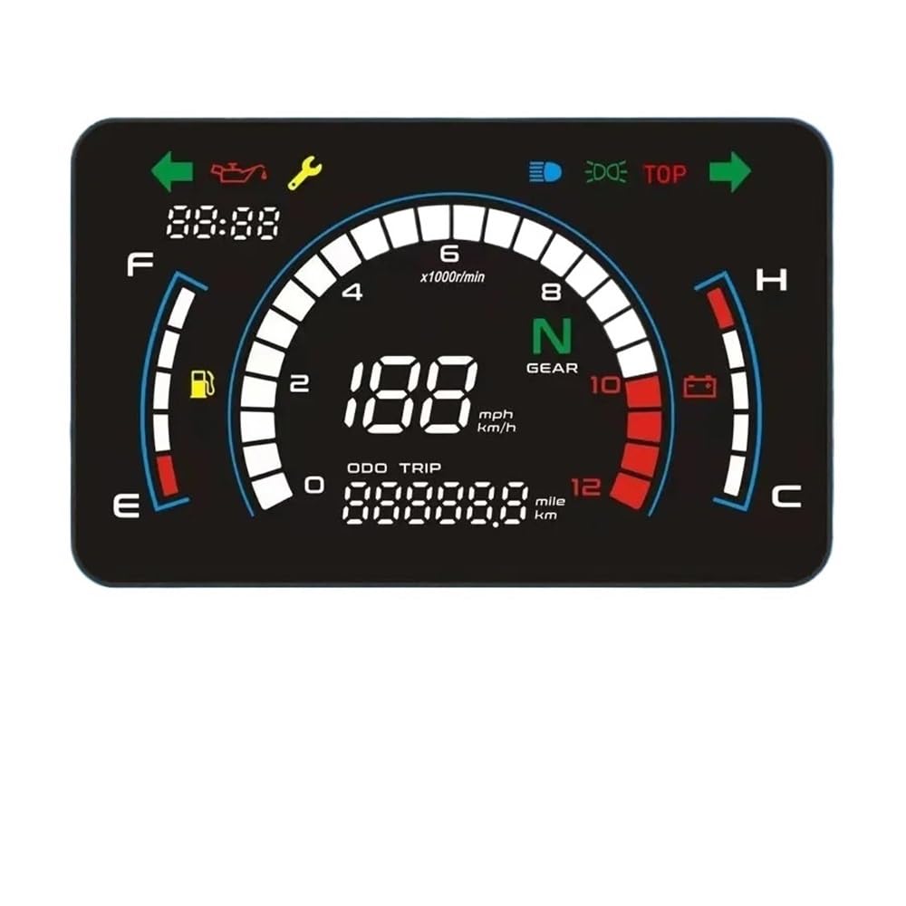 AZSUL Drehzahlmesser Motorrad Universal Zubehör Einstellbare Digital Tacho Dashboard Lager Bord Mit Halterung Für EX5 AZSUL Drehzahlmesser Motorrad Universal Zubehör Einstellbare Digital Tacho Dashboard Lager Bord Mit Halterung Für EX5 von AZSUL