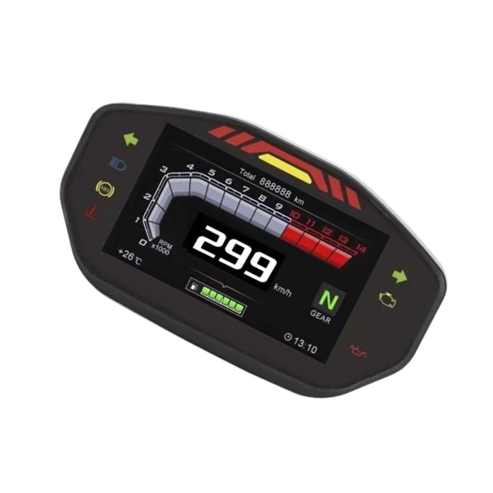AZSUL Drehzahlmesser Motorrad Zubehör U/min Digitaler Kilometerzähler Tachometer 14000 U/min Drehzahlmesser Armaturenbrett Montage AZSUL Drehzahlmesser Motorrad Zubehör U/min Digitaler Kilometerzähler Tachometer 14000 U/min Drehzahlmesser Armaturenbrett Montage von AZSUL