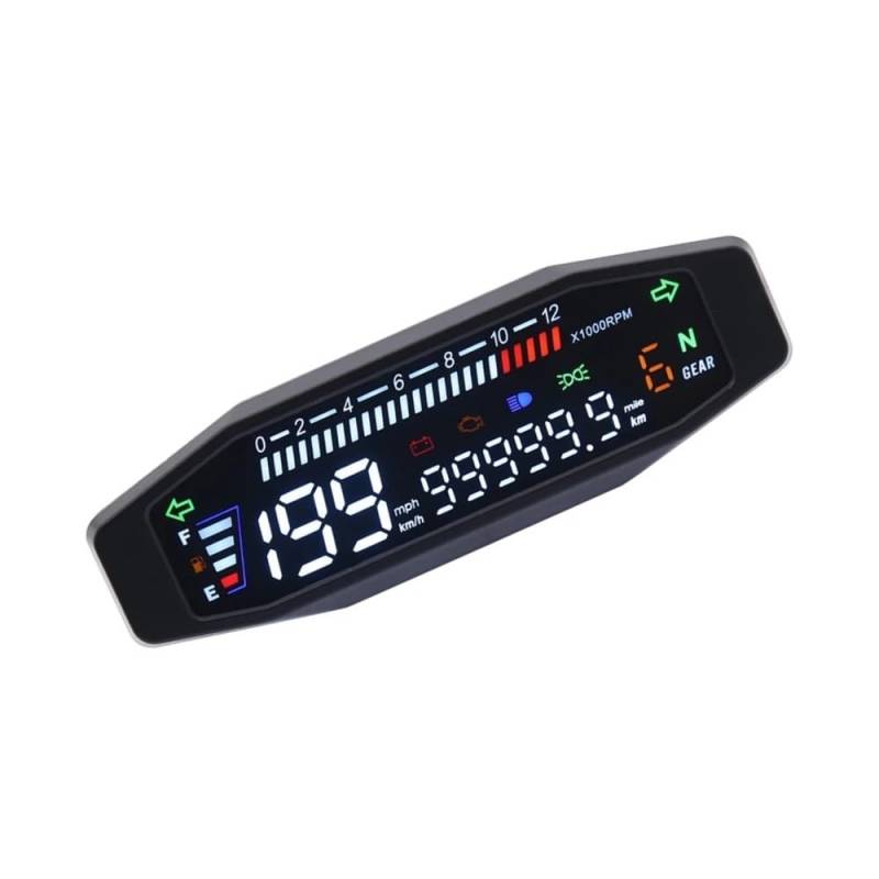 AZSUL Drehzahlmesser Motorradzubehör Tachometer Digitales Armaturenbrett 12000 U/min Drehzahlmesser Mit Anzeige von AZSUL