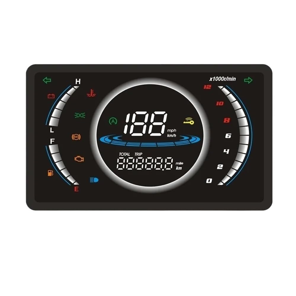 AZSUL Drehzahlmesser Motorradzubehör Universal Einstellbarer Digitaler Tachometer Drehzahl Armaturenbrett Baugruppe AZSUL Drehzahlmesser Motorradzubehör Universal Einstellbarer Digitaler Tachometer Drehzahl Armaturenbrett Baugruppe von AZSUL