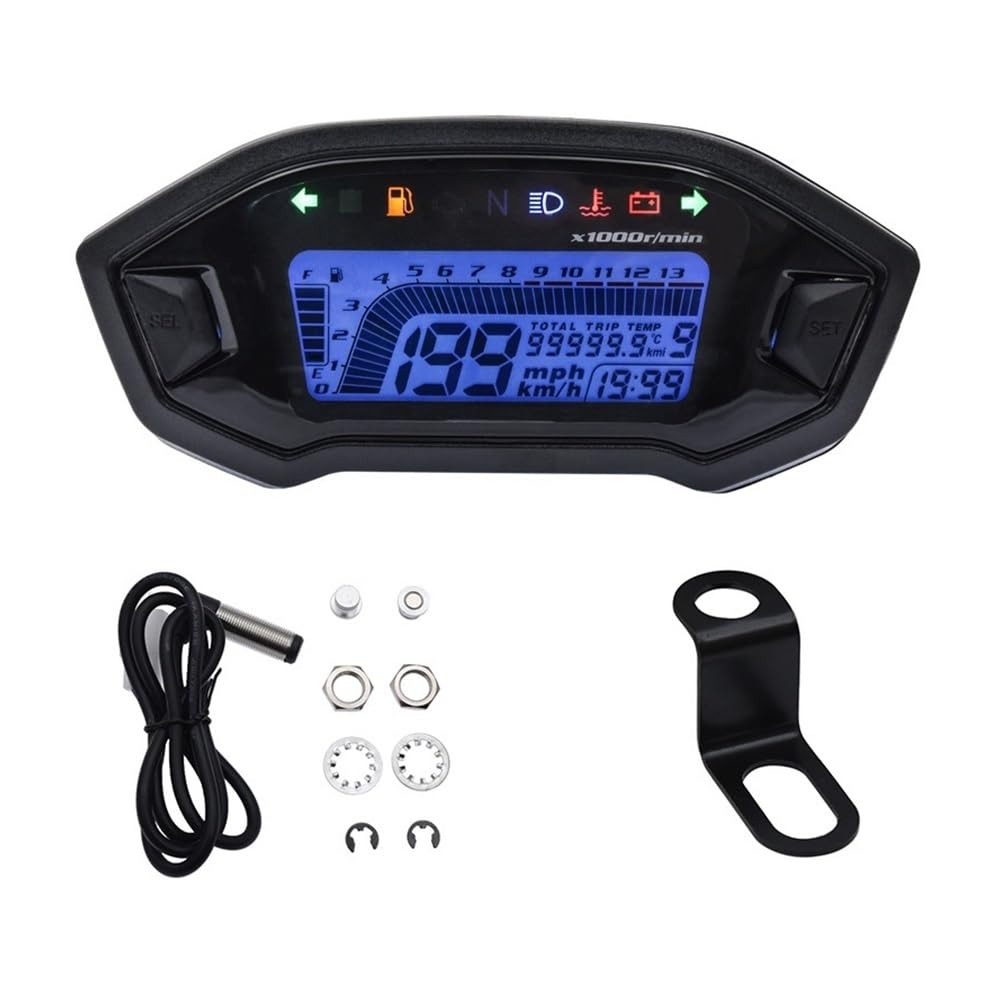 AZSUL Drehzahlmesser Universal Motorrad Digital 13000rpm Tacho Hintergrundbeleuchtung Motor Fahrzeug Für 2-4 Zylinder Kilometerzähler 7 Farben Einstellen AZSUL Drehzahlmesser Universal Motorrad Digital 13000rpm Tacho Hintergrundbeleuchtung Motor Fahrzeug Für 2-4 Zylinder Kilometerzähler 7 Farben Einstellen von AZSUL