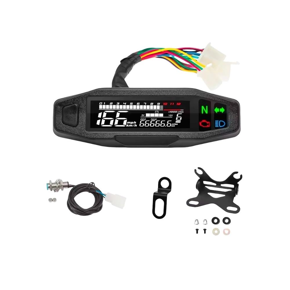 AZSUL Drehzahlmesser Universal Motorrad Tacho Dashboard Digital Panel Tachometer Kilometerzähler Speed Gauge RPM Volt Meter Für Titan 150 Für AZSUL Drehzahlmesser Universal Motorrad Tacho Dashboard Digital Panel Tachometer Kilometerzähler Speed Gauge RPM Volt Meter Für Titan 150 Für von AZSUL