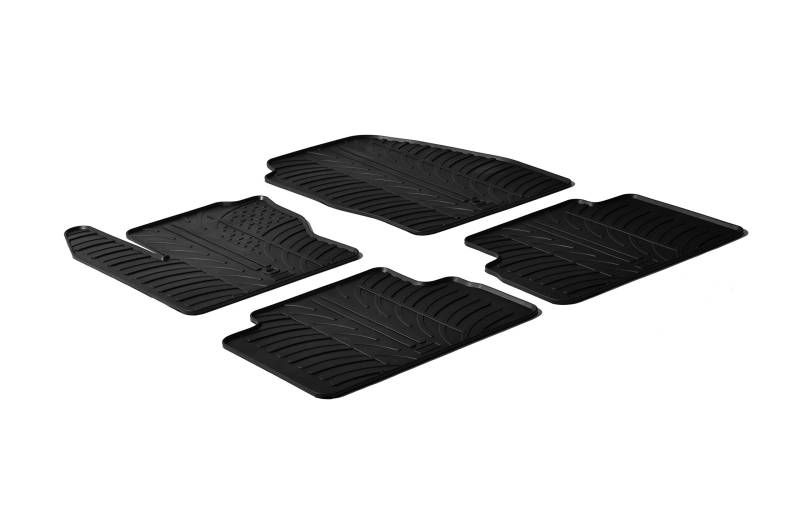 Satz Gummimatten kompatibel mit Ford C-Max 2010-2014 (T Profil 4-teilig + Montage-clips) von GLEDRING