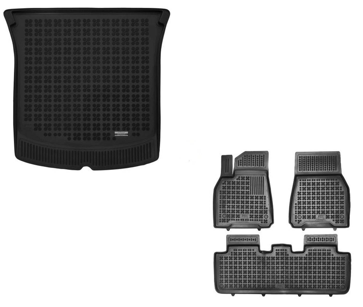 AZUGA Gummi Kofferraumwanne + Gummi Fußmatten mit hohem Rand passend für Tesla Model Y ab 2021 AZ12300722 von AZUGA