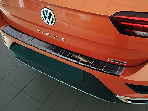 Ladekantenschutz aus Edelstahl in anthrazit mit 3D Abkantung passend für VW T-ROC ab 2017 (auch Cabrio) AZ30000002 von AZUGA