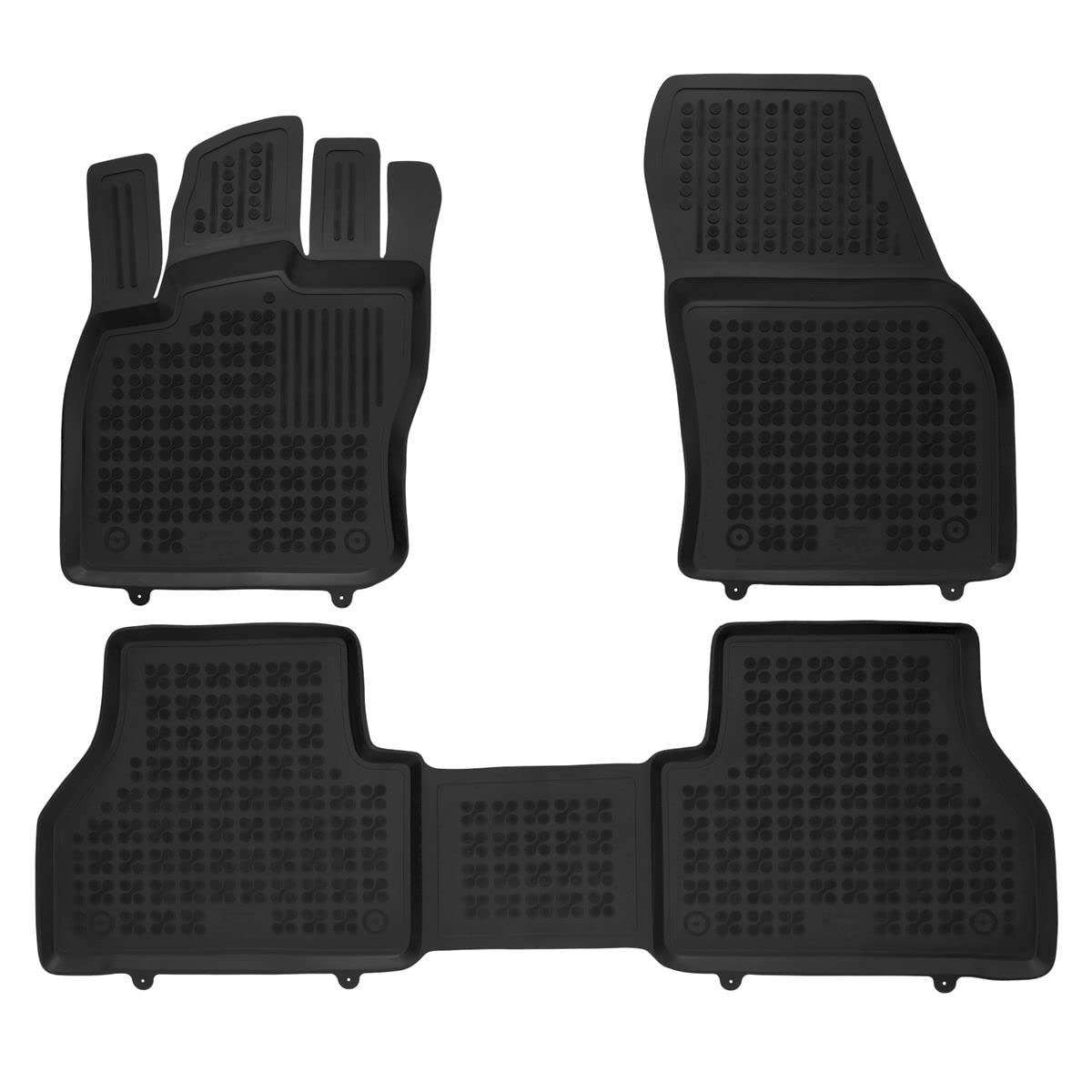 Hohe Gummi Fußmatten mit Rand passend für VW Caddy ab 11/2020/Ford Tourneo Connect ab 5/2022 AZUGA AZ10300446 von AZUGA