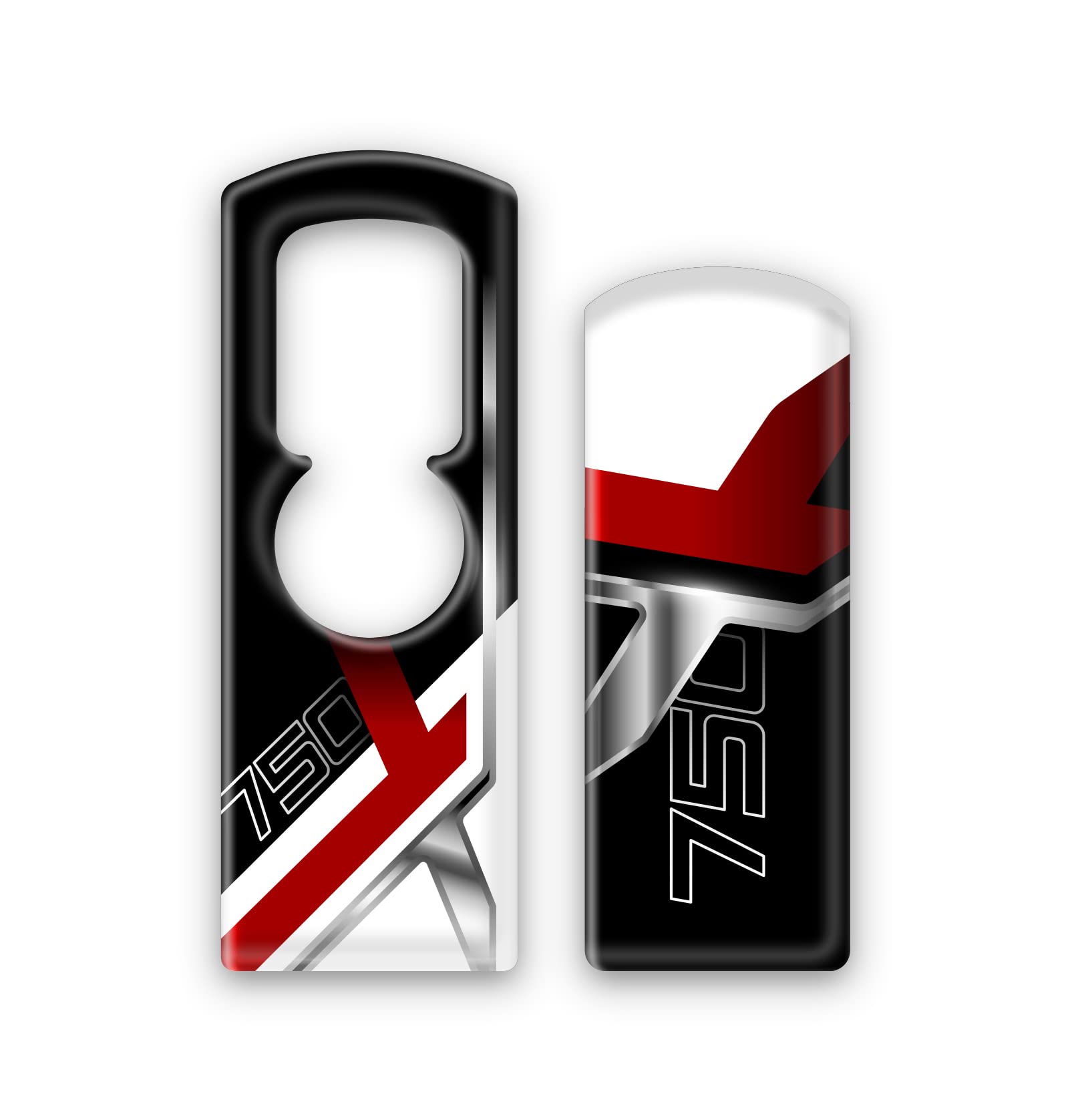 Elektronischer Schlüssel kompatibel mit Honda X-ADV 750 FM-K-001 (Weiß und Rot, 2 Löcher) von AZgraphishop