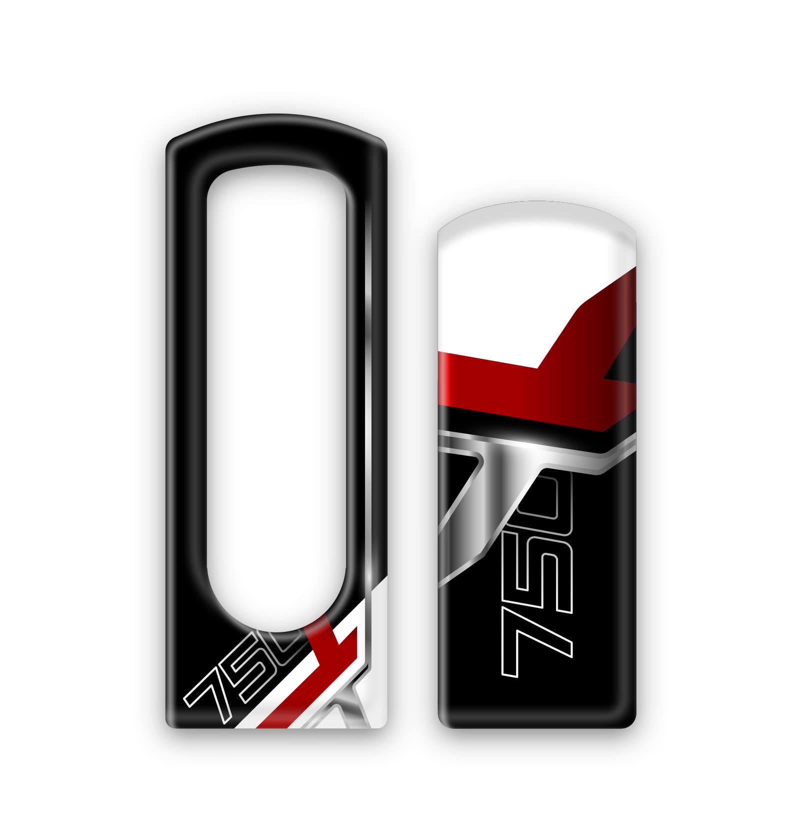 Elektronischer Schlüssel kompatibel mit Honda X-ADV 750 FM-K-001 (Weiß und Rot, 3 Löcher) von AZgraphishop