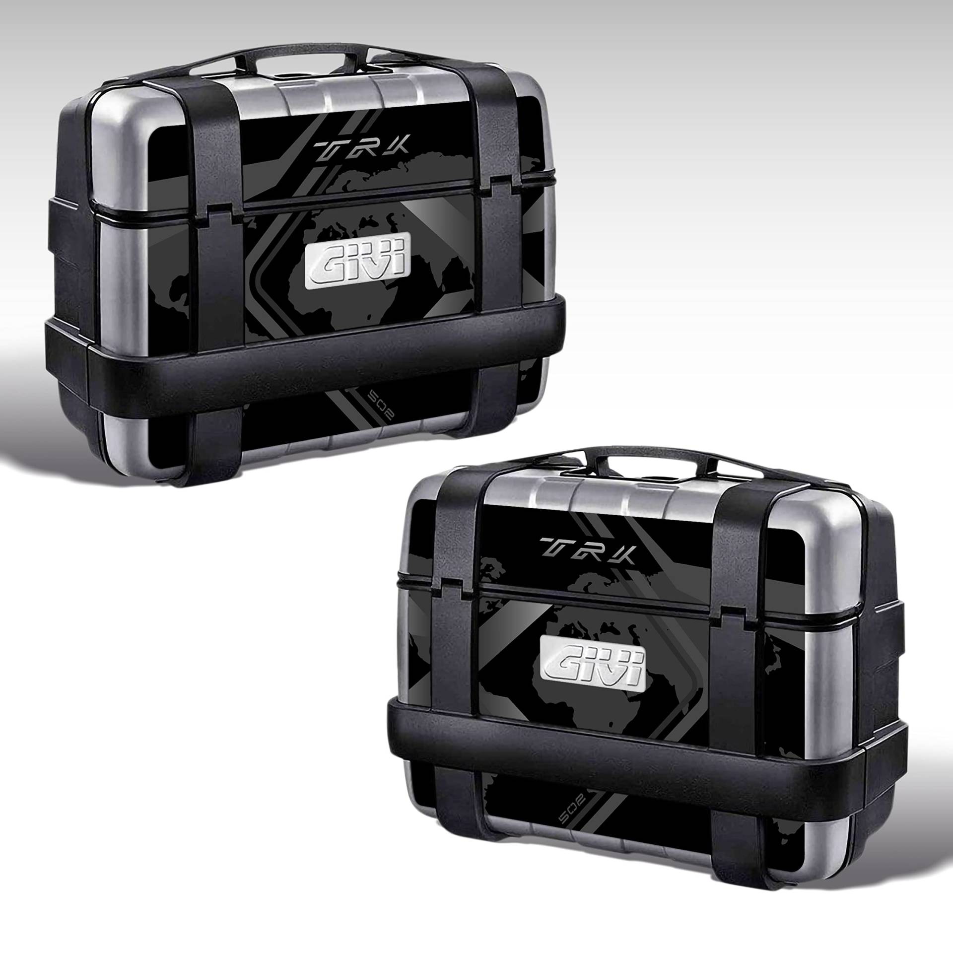 Set X2 Aufkleber Koffer 33 LT Givi Trekker kompatibel mit Benelli TRK 502 X VA-G-FM-002 (Schwarz) von AZgraphishop