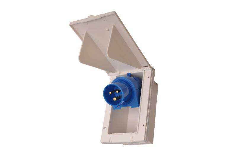 Aanhangwagendirect CEE-Stecker - rechteckig - 160x100 mm - weiß von Aanhangwagendirect