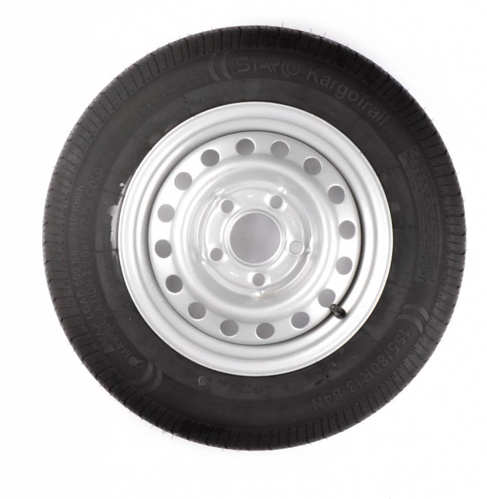 Aanhangwagendirect Komplettrad 165/70R13 Reifen + Felge (Lochkreis 5x112) 437 kg Nabendurchmesser von Aanhangwagendirect