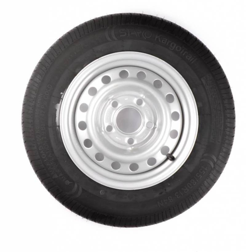 Aanhangwagendirect Komplettrad 165/70R13 Reifen + Felge (Lochkreis 5x112) 437 kg Nabendurchmesser von Aanhangwagendirect