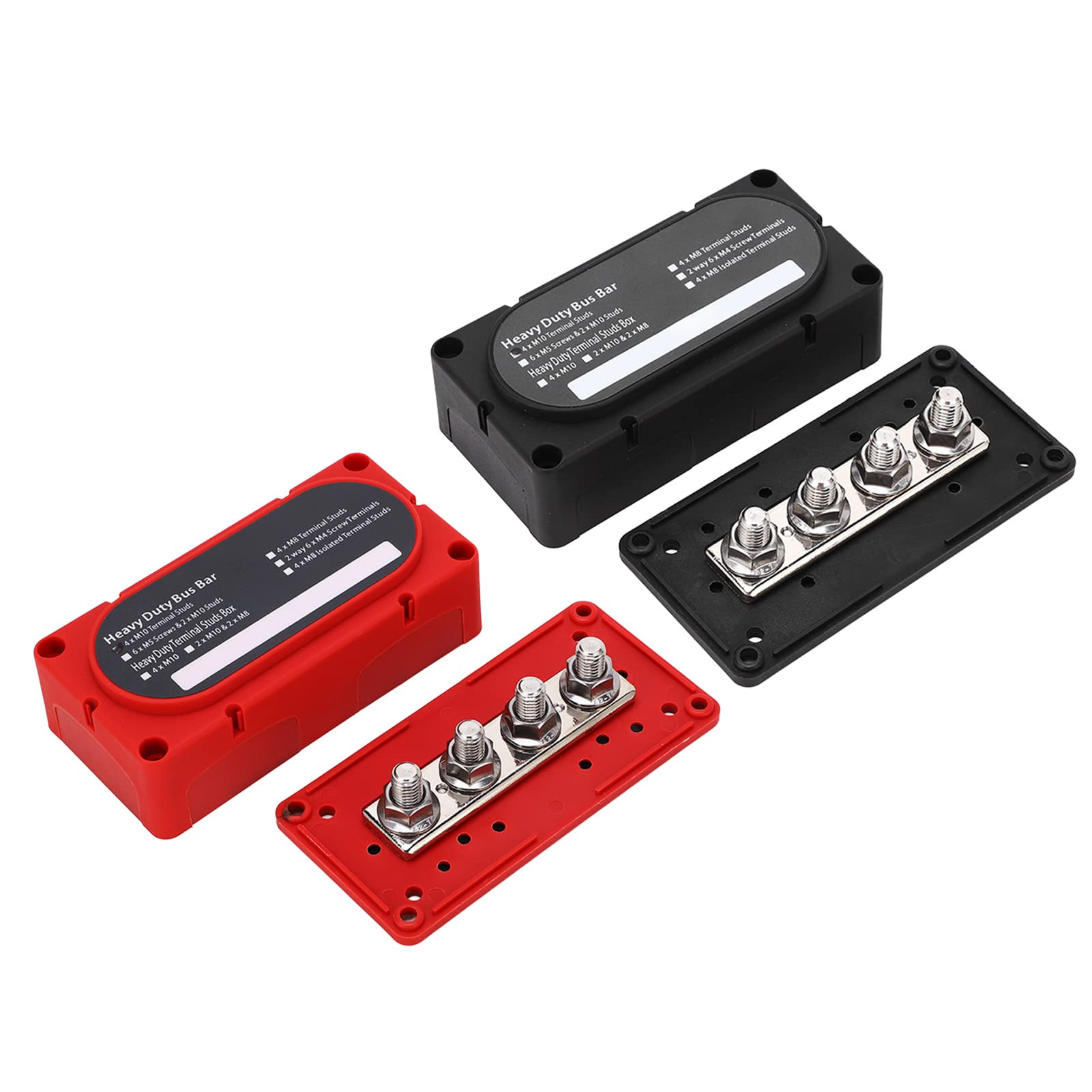 2pcs Power Distribution Block 4 Studs 300A Batterie Sammelschiene Universal 12-48V Auto Wohnmobil Yacht Boot 2pcs Power Distribution Block 4 Studs 300A Batterie Sammelschiene Universal 12-48V Auto Wohnmobil Yacht Boot von Aatraay