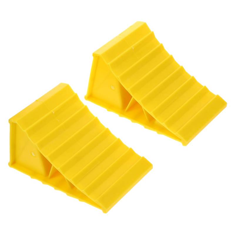 Abaodam 1 Paar Auto Reifenstopper Radstopper für Bettrahmen Radstopper für Rollstühle Radstopper für Rollmöbel Parkgarage stoppt Parkplatzschutz für Autos Plastik Yellow von Abaodam