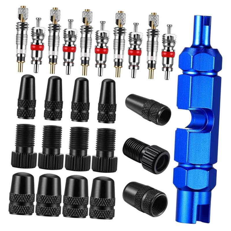 Abaodam 1 Stück Fahrrad Reparatur Werkzeug Luft Adapter für Fahrradventile Auto Ventilkernwerkzeug Entfernung Ändern Fahrradadapter Reifenkappe Stängel Kappen Aluminiumlegierung Schwarz von Abaodam