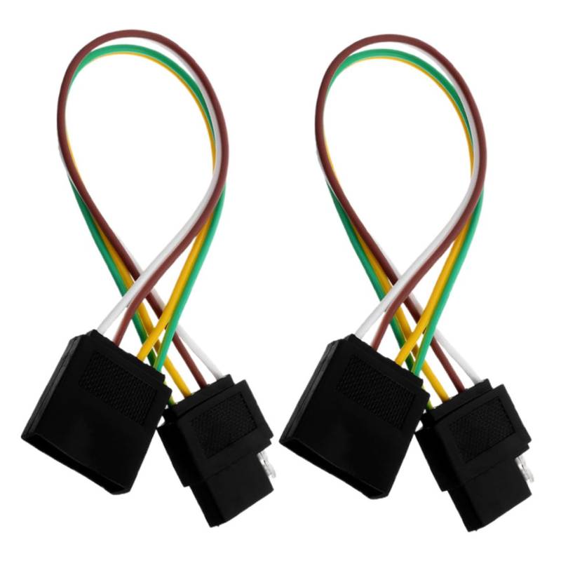 Abaodam 2 Stück Anhängerlinie Anhängeranschluss Stecker Für Anhängerbeleuchtung, Weiblich Anhänger-kabelbaum-Adapter Beiliegendes Anhängerzubehör Anhängerkit Winden-verkabelungssatz Metall von Abaodam