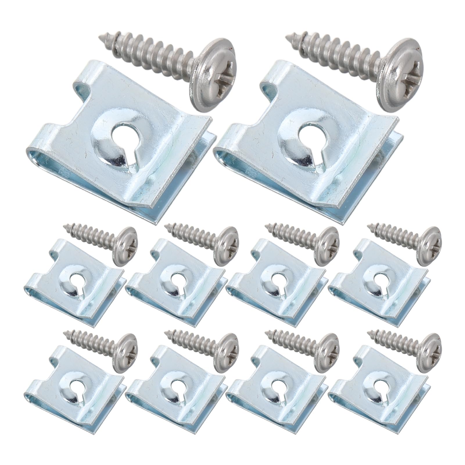 Abaodam 200 Stück Auto-u-förmige Schnalle Schrauben Clips Befestigungselement Für Die Plattenmontage U Clips Schrauben Befestigungsklammern Aus Metall Kohlenstoffstahl Q235 Silber Abaodam 200 Stück Auto-u-förmige Schnalle Schrauben Clips Befestigungselement Für Die Plattenmontage U Clips Schrauben Befestigungsklammern Aus Metall Kohlenstoffstahl Q235 Silber von Abaodam