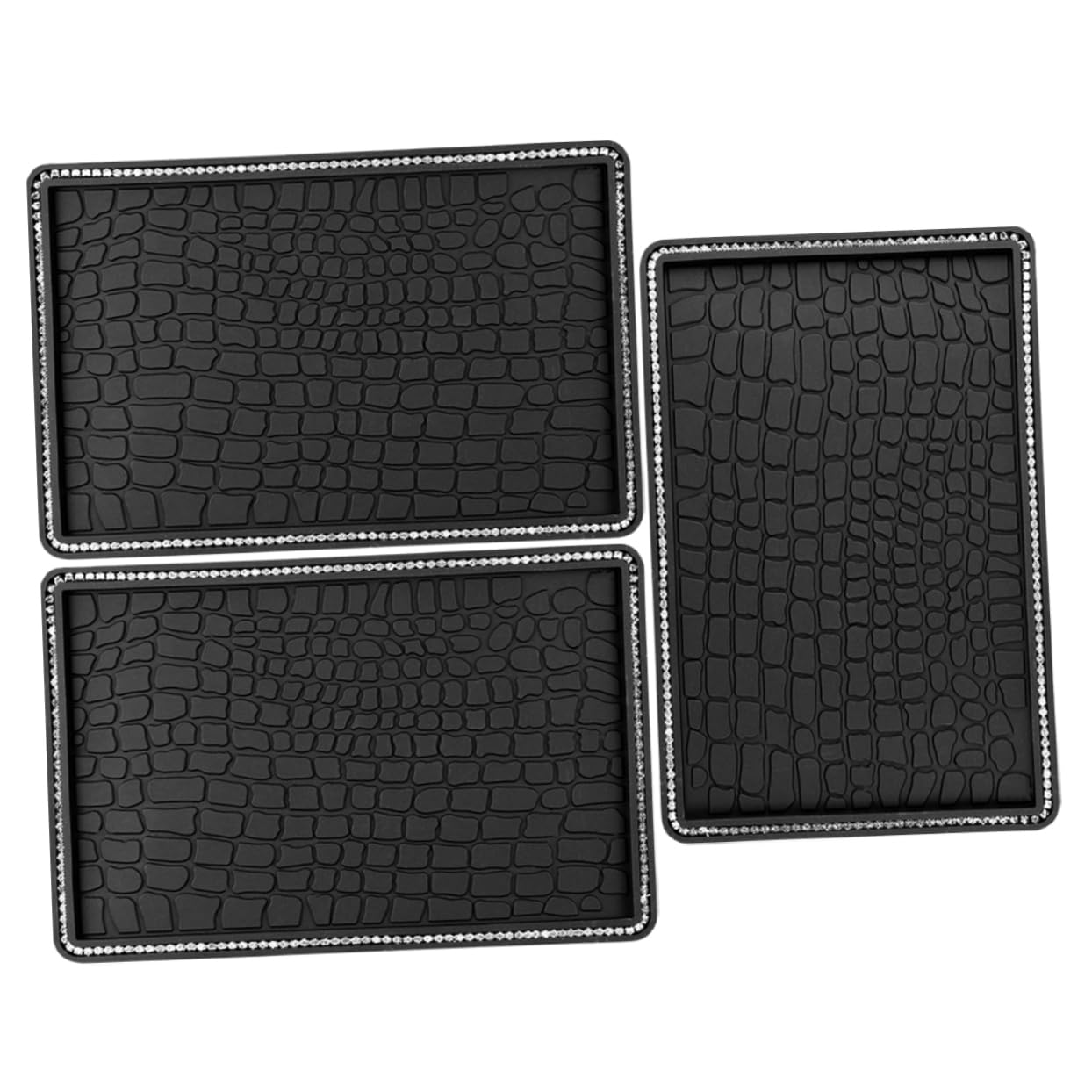 Abaodam 3 Stücke Strass Bling Auto Matten Auto Dashboard Matte Anti Slip Dashboard Pad Schwarz PVC Abaodam 3 Stücke Strass Bling Auto Matten Auto Dashboard Matte Anti Slip Dashboard Pad Schwarz PVC von Abaodam