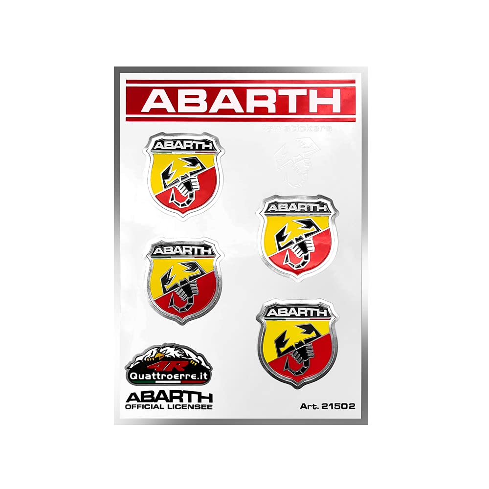 Abarth Aufkleber Sticker Tabs 4 S Shields, 94 x 131 mm von Abarth