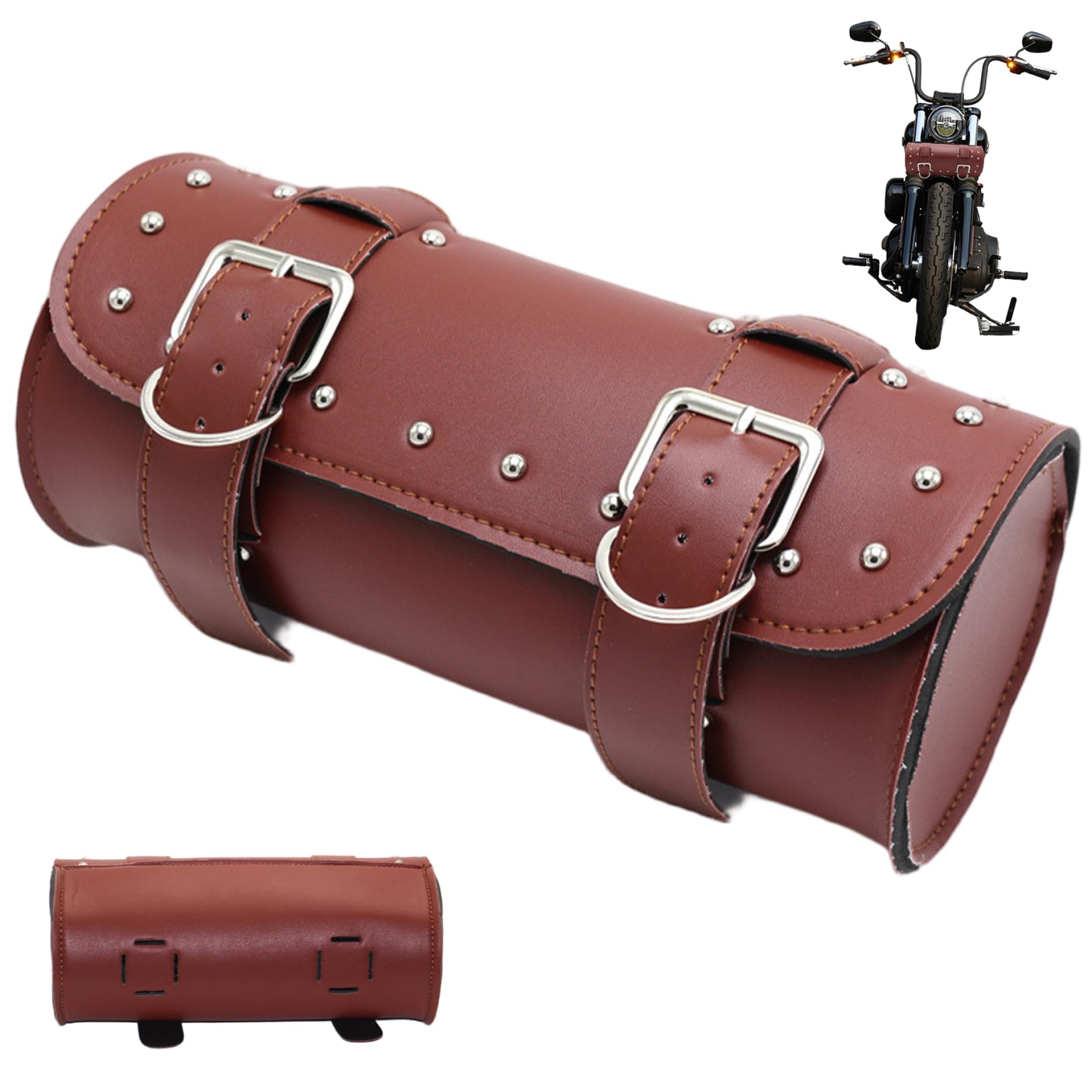 Abibiocy Motorrad -Lenkerbeutel 12 x 5 Zoll wasserdichtes PU -Leder -Motorrad - -Beutel mit 4 Loch & Riemen für vertikale oder horizontale Installation, braun, braun Abibiocy Motorrad -Lenkerbeutel 12 x 5 Zoll wasserdichtes PU -Leder -Motorrad - -Beutel mit 4 Loch & Riemen für vertikale oder horizontale Installation, braun, braun von Abibiocy