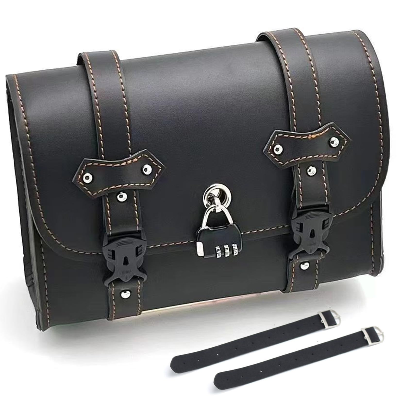 Abibiocy Motorrad -Satteltaschen, 11x8x4 weiches PU -Leder -Motorrad -Schwanzbeutel mit 2 Montagegurten, großer Kapazitätsmotor -Seitengepäck für Ebikes, Roller, Style2 Abibiocy Motorrad -Satteltaschen, 11x8x4 weiches PU -Leder -Motorrad -Schwanzbeutel mit 2 Montagegurten, großer Kapazitätsmotor -Seitengepäck für Ebikes, Roller, Style2 von Abibiocy