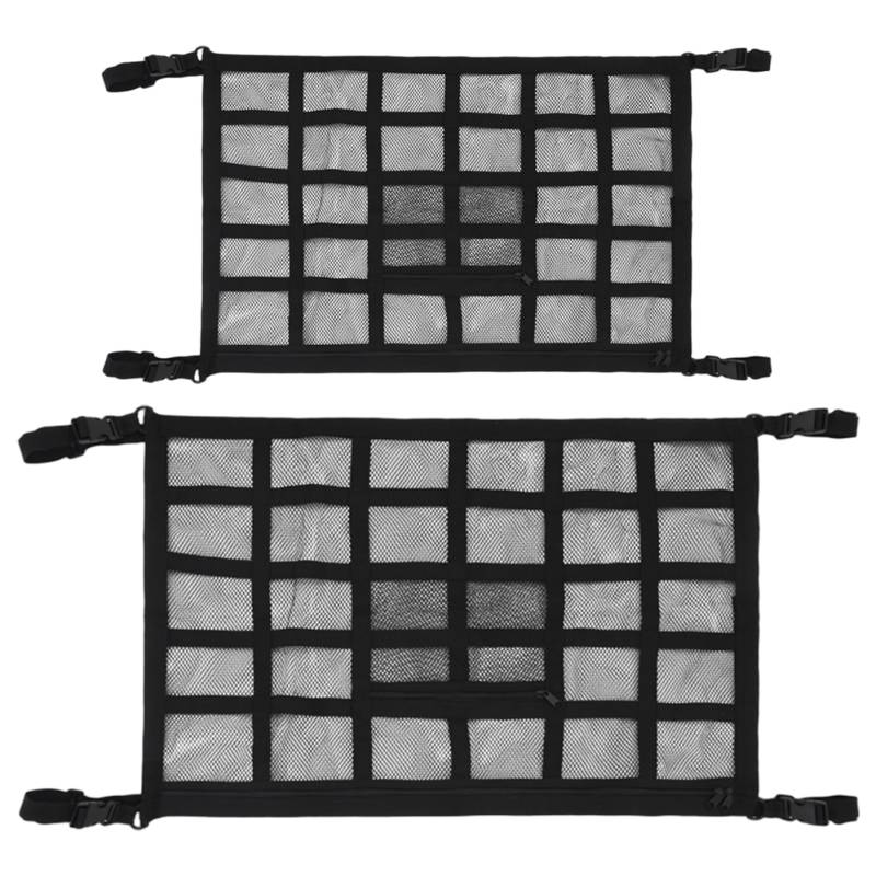 Car -Decken -Ladungsnetz, doppelte Schicht verdicken Reißverschluss mit großer Kapazität Deckenladung Netto tragbarer Autoaufbewahrungsstraße Roadtrip Essentials, 35, 43 x 25, 59 Zoll von Abibiocy