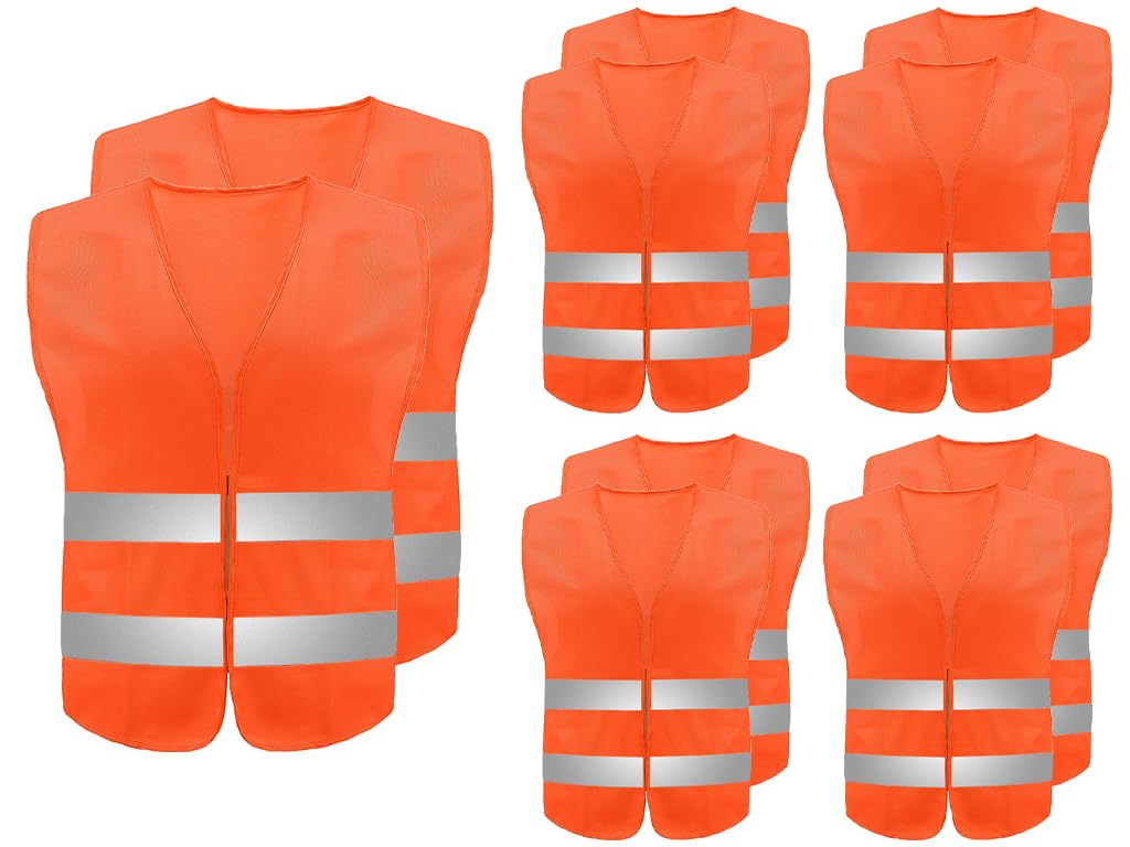 Abiyou 10PCS Warnweste, Reflektierende Sicherheitswesten,360 Grad Reflektierenden Streifen Weste,Auto Reflektorweste,Neon Orange Reflektierend Warnweste,für Fahrern,Arbeitskräften,Erwachsene(Orange) Abiyou 10PCS Warnweste, Reflektierende Sicherheitswesten,360 Grad Reflektierenden Streifen Weste,Auto Reflektorweste,Neon Orange Reflektierend Warnweste,für Fahrern,Arbeitskräften,Erwachsene(Orange) von Abiyou