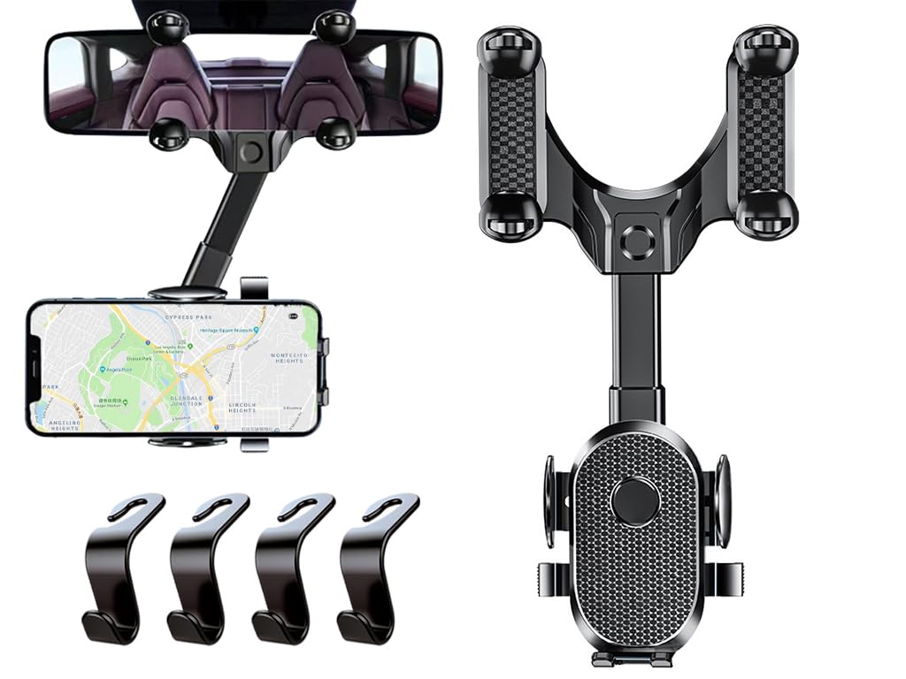 Abiyou Multifunktionale Handyhalterung Rückspiegel, Rückspiegel Telefonhalter, Auto-Rückspiegel-Handyhalter,360 Grad Drehbarer und Einziehbarer Autotelefonhalter,Senden 4 Auto Haken,für Mobiltelefone Abiyou Multifunktionale Handyhalterung Rückspiegel, Rückspiegel Telefonhalter, Auto-Rückspiegel-Handyhalter,360 Grad Drehbarer und Einziehbarer Autotelefonhalter,Senden 4 Auto Haken,für Mobiltelefone von Abiyou