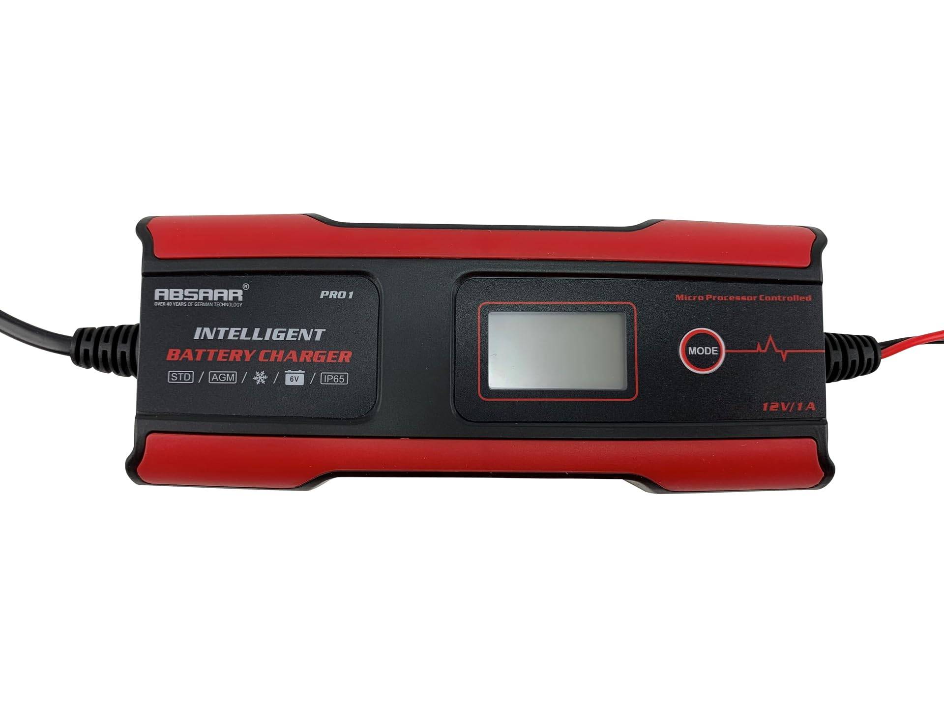 Absaar AB-PRO1 Batterieladegerät PRO1.0 1A 6/12V, Rot von Absaar