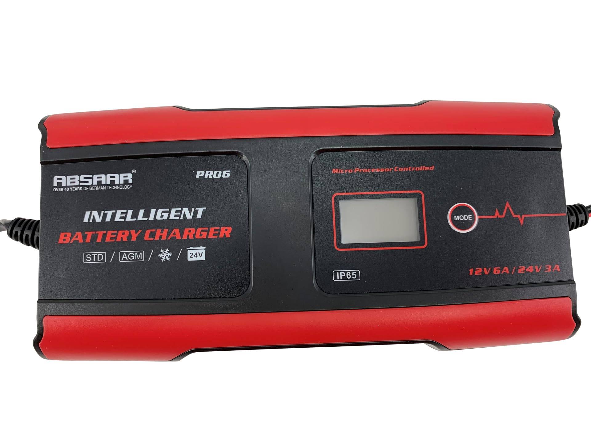 Absaar Pro Batterieladegerät, 6/12 V, Red, 6A AA 635676 von Absaar