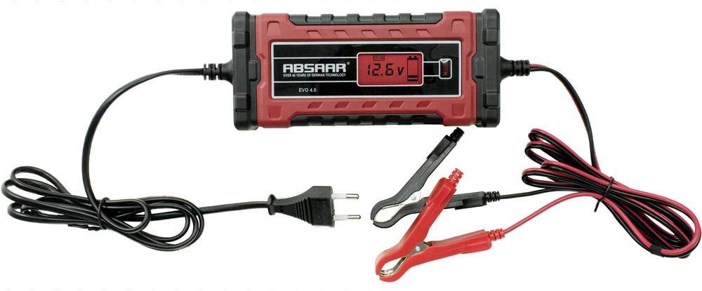 Absaar 158001 Batterieladegerät Evo 4.0 6/12V, Rot/Schwarz, 4A von Absaar