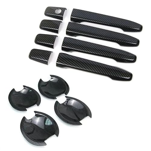 AcarKing Autotürgriffabdeckung Kompatibel Mit Mitsubishi Für ASX 2010 2011 2012 2013 2014 2015 2016 2017 2018 2019 2020 Auto-Außenseite Türgriffabdeckung Verkleidungszubehör(Handlebowl 0 Button) von AcarKing