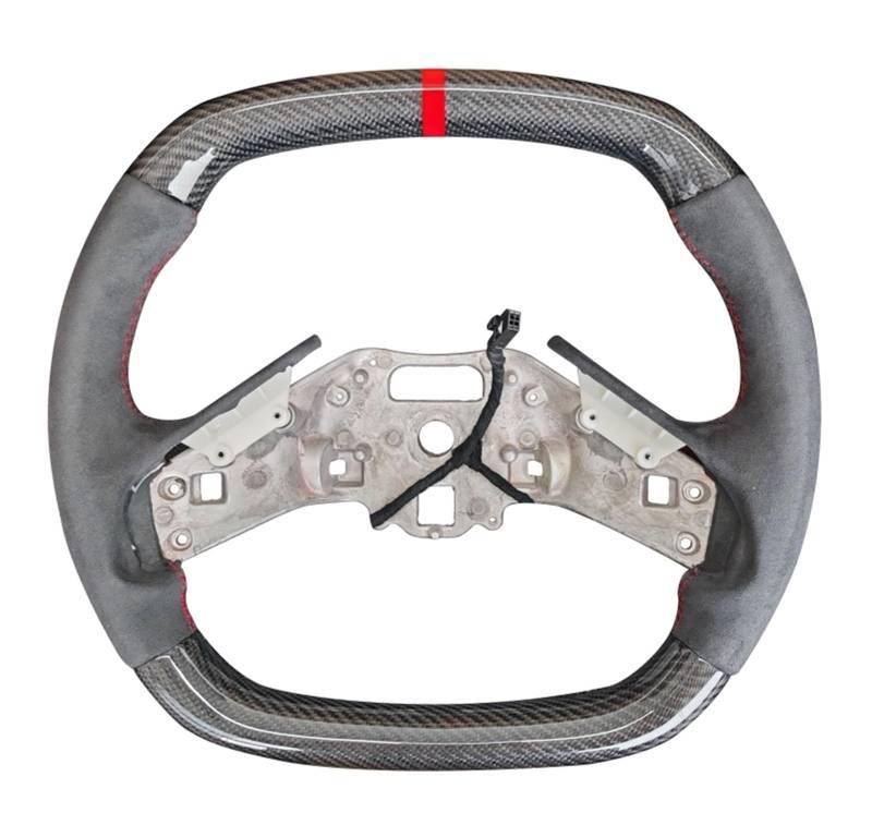 AcarKing Kompatibel Mit Chevrolet C8 Für Corvette Z51 Z06 2019 2020 2021 2022 2023 2024 Carbonfaser-Lenkrad, Ersatz-Auto-Rennrad Mit Heizung Lenkrad Auto(Style-1) von AcarKing
