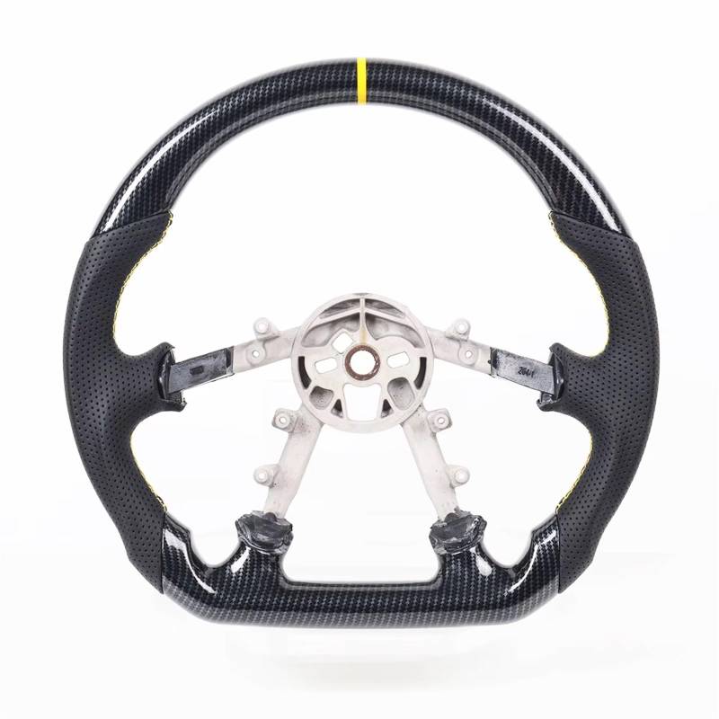 AcarKing Kompatibel Mit Chevrolet Für Corvette C5 1997 1998 1999 2000 2001 2002 2003 2004 Carbonfaser-Lenkradbaugruppe Autozubehör Lenkrad Auto(Yellow) von AcarKing