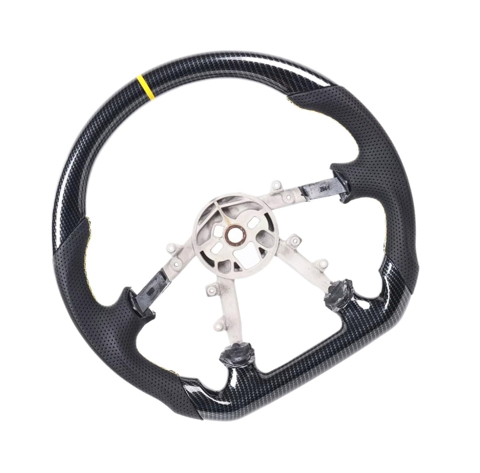 AcarKing Kompatibel Mit Chevrolet Für Corvette C5 2001 2002 2003 2004 1997 1998 1999 2000 Ersatz-Sportlenkrad Aus Kohlefaser, Autozubehör Lenkrad Auto(Yellow) von AcarKing