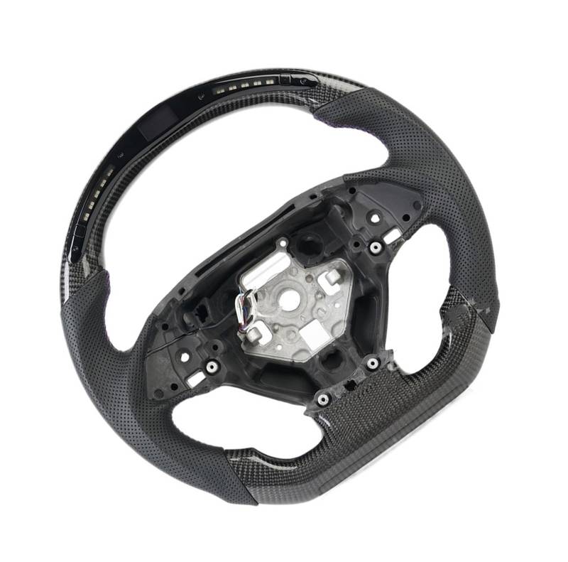 AcarKing Kompatibel Mit Chevrolet Für Corvette C7 2016 2017 2018 2014 2015 Carbonfaser-Rennsportlenkrad, Benutzerdefiniertes Autolenkradzubehör Lenkrad Auto(Size 1) von AcarKing