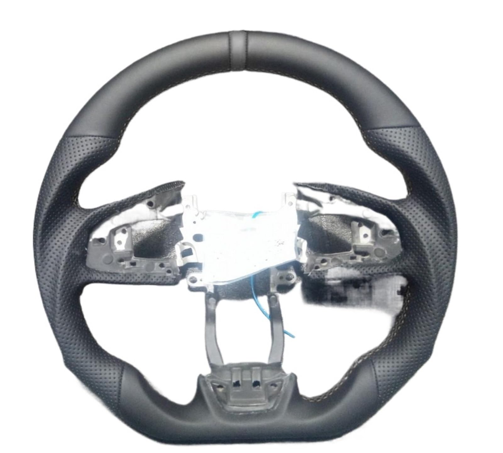 AcarKing Kompatibel Mit Civic Gen 10th Für Type R FK8 2016 2017 2018 2019 2020 2021 2022 2023 Auto-Sportlenkradzubehör, Flache Unterseite, D-Form Lenkrad Auto(Black) von AcarKing