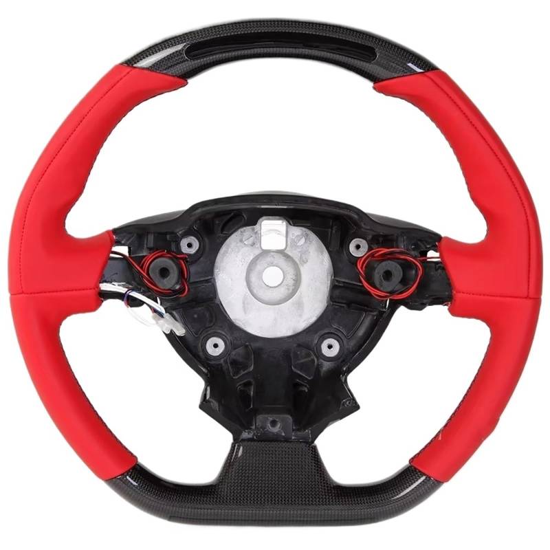 AcarKing Kompatibel Mit Ferrari 458 488 F12 LCD-Lenkrad Aus Kohlefaser, Rennsport-Lenkrad, Auto-Innenausstattung Lenkrad Auto(Red) von AcarKing