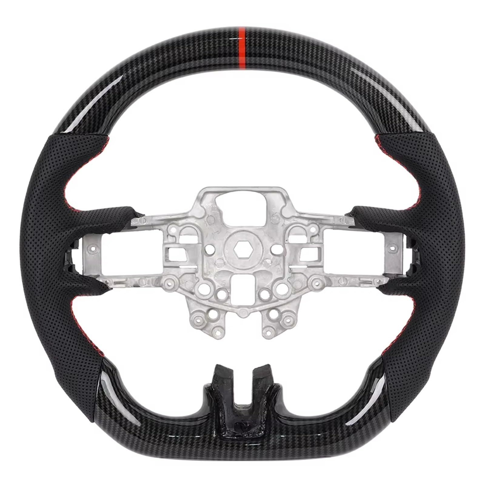 AcarKing Kompatibel Mit Ford Für Mustang 2015 2016 2017 2018 2019 2020 2021 2022 2023 V6 Für EcoBoost GT Für Shelby Carbon Fiber Lenkradmontage Lenkrad Auto(2015-2017) von AcarKing